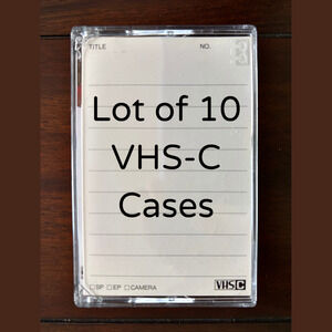 Lot 10 EMPTY VHS-C Cases w/Paper Inserts-Video Tapes NOT Included-Mixed Brands